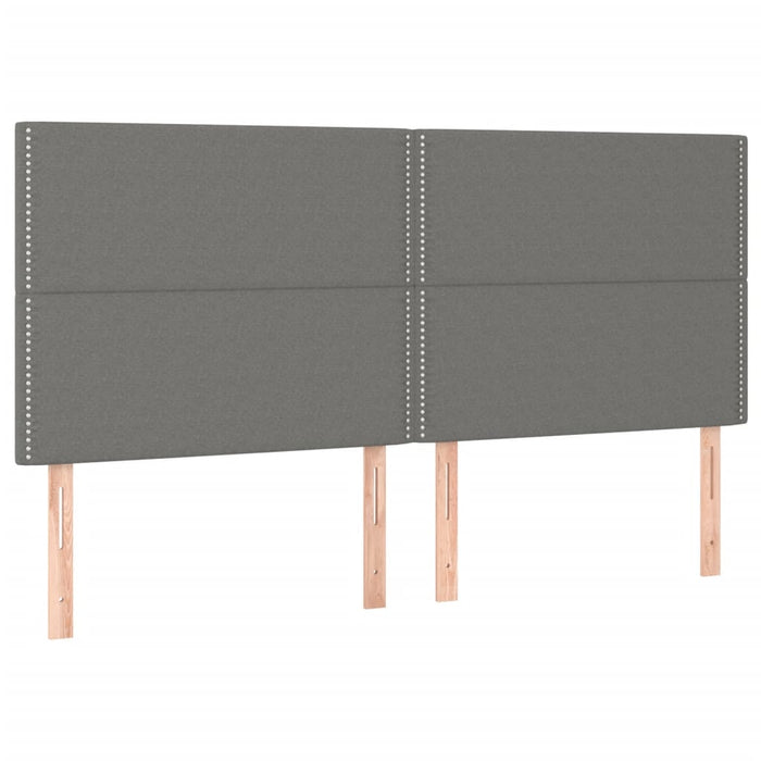 Pat box spring cu saltea, gri închis, 200x200 cm, textil - WALTI WALTI