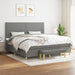 Pat box spring cu saltea, gri închis, 200x200 cm, textil - WALTI WALTI