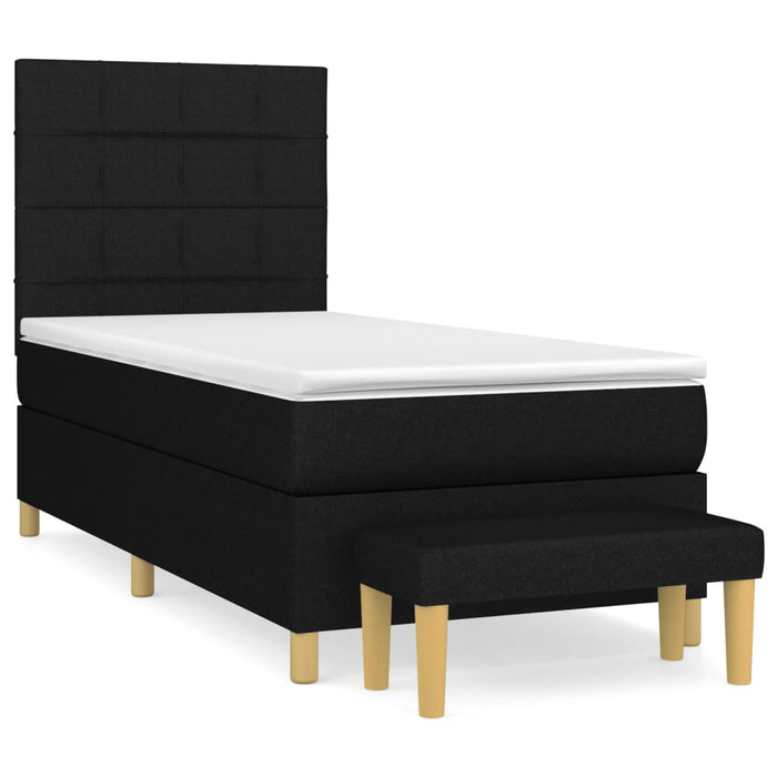 Pat box spring cu saltea, negru, 80x200 cm, textil - WALTI WALTI