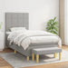 Pat box spring cu saltea, gri deschis, 90x190 cm, textil - WALTI WALTI