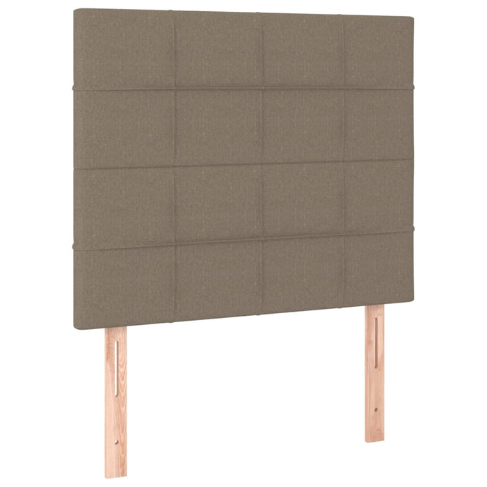 Pat box spring cu saltea, gri taupe, 90x190 cm, textil - WALTI WALTI