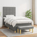 Pat box spring cu saltea, gri închis, 90x200 cm, textil - WALTI WALTI