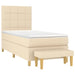 Pat box spring cu saltea, crem, 90x200 cm, textil - WALTI WALTI