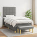 Pat box spring cu saltea, gri închis, 100x200 cm, textil - WALTI WALTI