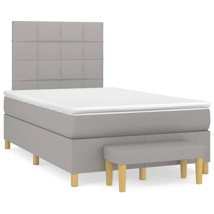 Pat continental cu saltea, gri deschis, 120x200 cm, textil - WALTI WALTI