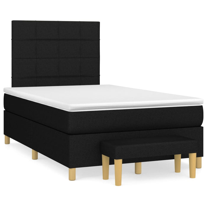 Pat box spring cu saltea, negru, 120x200 cm, textil - WALTI WALTI