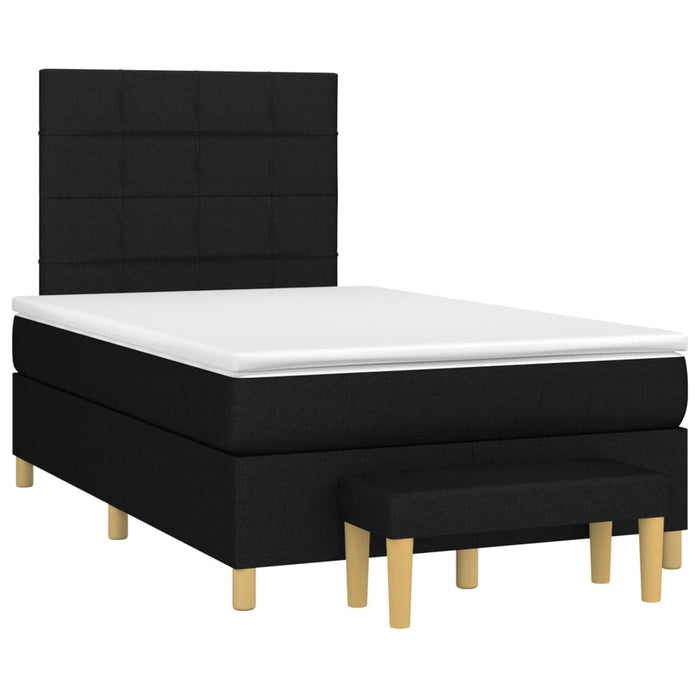 Pat box spring cu saltea, negru, 120x200 cm, textil - WALTI WALTI