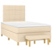 Pat box spring cu saltea, crem, 120x200 cm, textil - WALTI WALTI