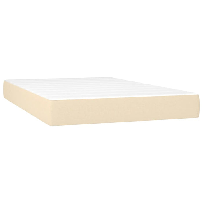 Pat box spring cu saltea, crem, 120x200 cm, textil - WALTI WALTI