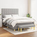 Pat box spring cu saltea, gri deschis, 140x190 cm, textil - WALTI WALTI