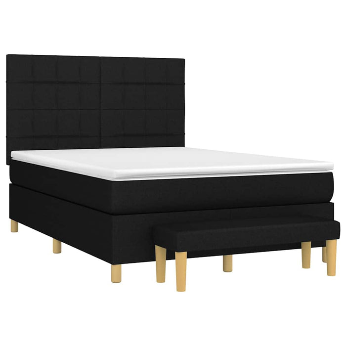 Pat box spring cu saltea, negru, 140x200 cm, textil - WALTI WALTI