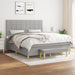 Pat continental cu saltea, gri deschis, 160x200 cm, textil - WALTI WALTI