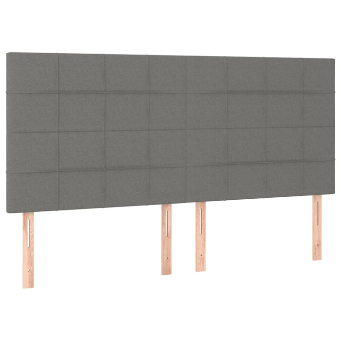 Pat continental cu saltea, gri închis, 160x200 cm, țesătură WALTI