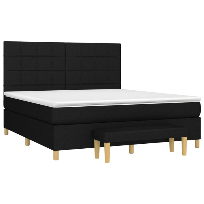Pat box spring cu saltea, negru, 160x200 cm, textil - WALTI WALTI