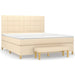 Pat box spring cu saltea, crem, 160x200 cm, material textil - WALTI WALTI