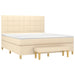 Pat box spring cu saltea, crem, 160x200 cm, material textil - WALTI WALTI
