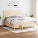 Pat box spring cu saltea, crem, 160x200 cm, material textil - WALTI WALTI