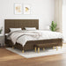 Pat box spring cu saltea, maro închis, 200x200 cm, textil - WALTI WALTI