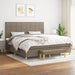 Pat box spring cu saltea, gri taupe, 200x200 cm, textil - WALTI WALTI