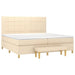 Pat box spring cu saltea, crem, 200x200 cm, textil - WALTI WALTI