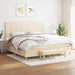 Pat box spring cu saltea, crem, 200x200 cm, textil - WALTI WALTI
