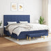 Pat box spring cu saltea, albastru, 200x200 cm, textil - WALTI WALTI