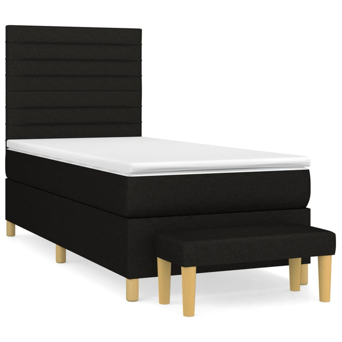 Pat box spring cu saltea, negru, 80x200 cm, textil - WALTI WALTI
