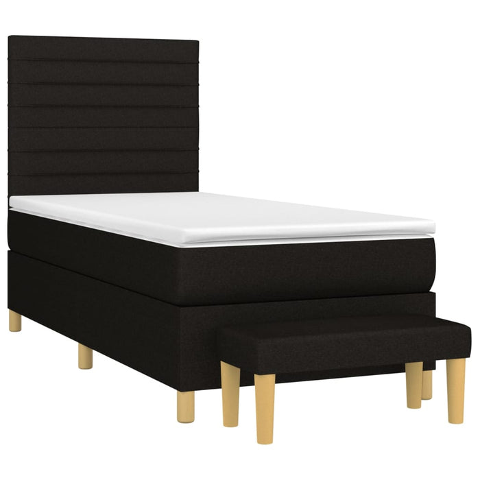 Pat box spring cu saltea, negru, 80x200 cm, textil - WALTI WALTI