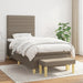 Pat box spring cu saltea, gri taupe, 80x200 cm, textil - WALTI WALTI