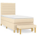 Pat box spring cu saltea, crem, 80x200 cm, textil - WALTI WALTI