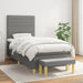Pat box spring cu saltea, gri închis, 90x190 cm, textil - WALTI WALTI