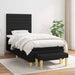 Pat box spring cu saltea, negru, 90x190 cm, textil - WALTI WALTI