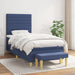 Pat box spring cu saltea, albastru, 90x190 cm, textil - WALTI WALTI