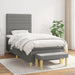 Pat box spring cu saltea, gri închis, 90x200 cm, textil - WALTI WALTI