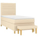 Pat box spring cu saltea, crem, 90x200 cm, textil - WALTI WALTI
