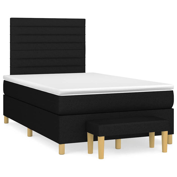 Pat box spring cu saltea, negru, 120x200 cm, textil - WALTI WALTI