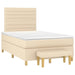 Pat box spring cu saltea, crem, 120x200 cm, textil - WALTI WALTI