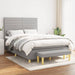 Pat box spring cu saltea, gri deschis, 140x190 cm, textil - WALTI WALTI