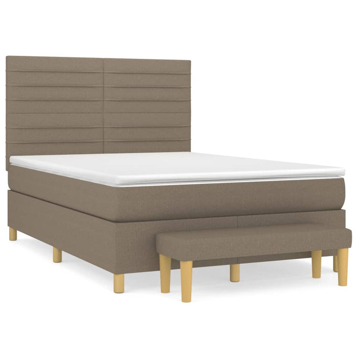 Pat continental cu saltea gri taupe 140x200 cm material textil - WALTI WALTI