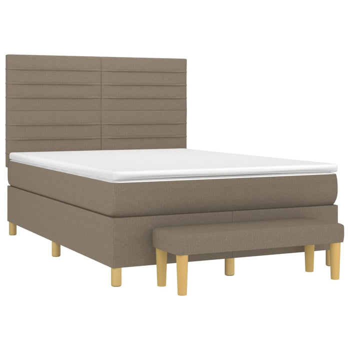 Pat continental cu saltea gri taupe 140x200 cm material textil - WALTI WALTI