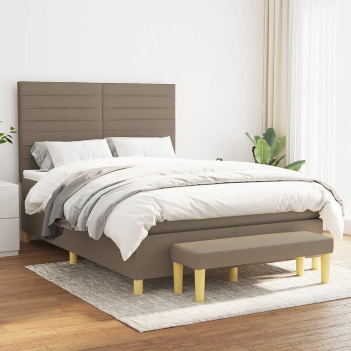 Pat continental cu saltea gri taupe 140x200 cm material textil - WALTI WALTI