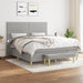 Pat continental cu saltea, gri deschis, 160x200 cm, textil - WALTI WALTI