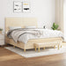 Pat box spring cu saltea, crem, 160x200 cm, material textil - WALTI WALTI