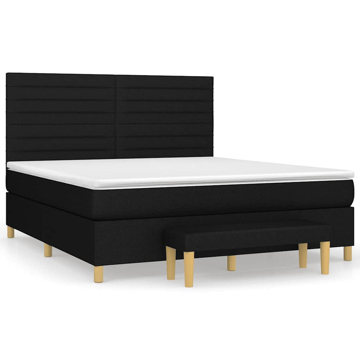 Pat box spring cu saltea, negru, 180x200 cm, catifea - WALTI WALTI