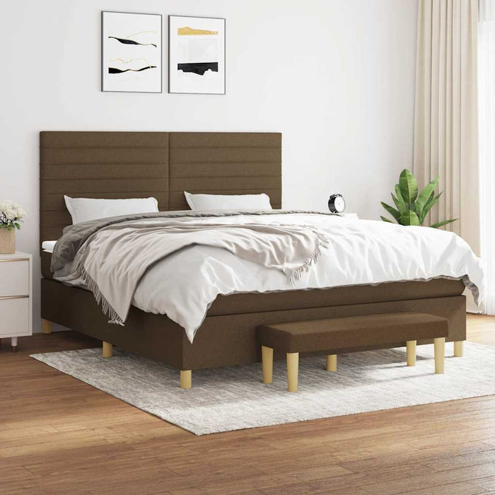 Pat continental cu saltea maro închis 180x200cm material textil - WALTI WALTI