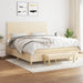 Pat continental cu saltea, crem, 180x200 cm, textil - WALTI WALTI