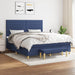 Pat box spring cu saltea, albastru, 180x200 cm, material textil - WALTI WALTI