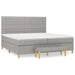 Pat box spring cu saltea, gri deschis, 200x200 cm, textil - WALTI WALTI