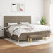 Pat box spring cu saltea, gri taupe, 200x200 cm, textil - WALTI WALTI
