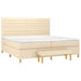 Pat box spring cu saltea, crem, 200x200 cm, textil - WALTI WALTI